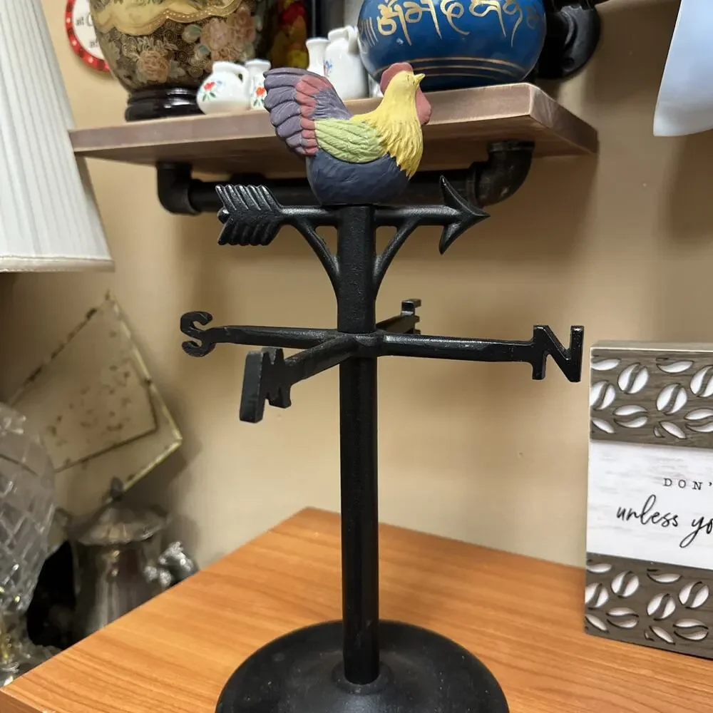 Wrought Iron‎ Vintage Hen Weather Vane Mug Holder Tree